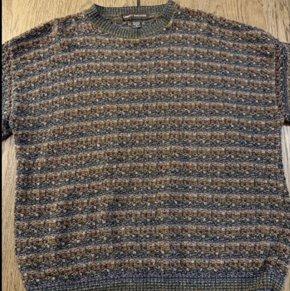 Liberty Grandpa Chunky Textured Weaved Multicolor Sweater